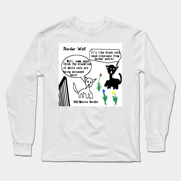 Border Wall Illustration on White Background Long Sleeve T-Shirt by 2triadstore